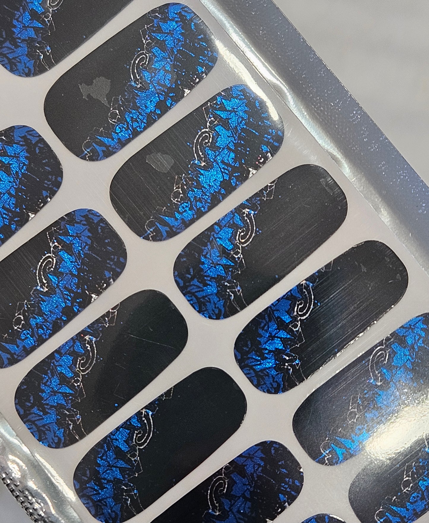 Blue Scrolled Metallic