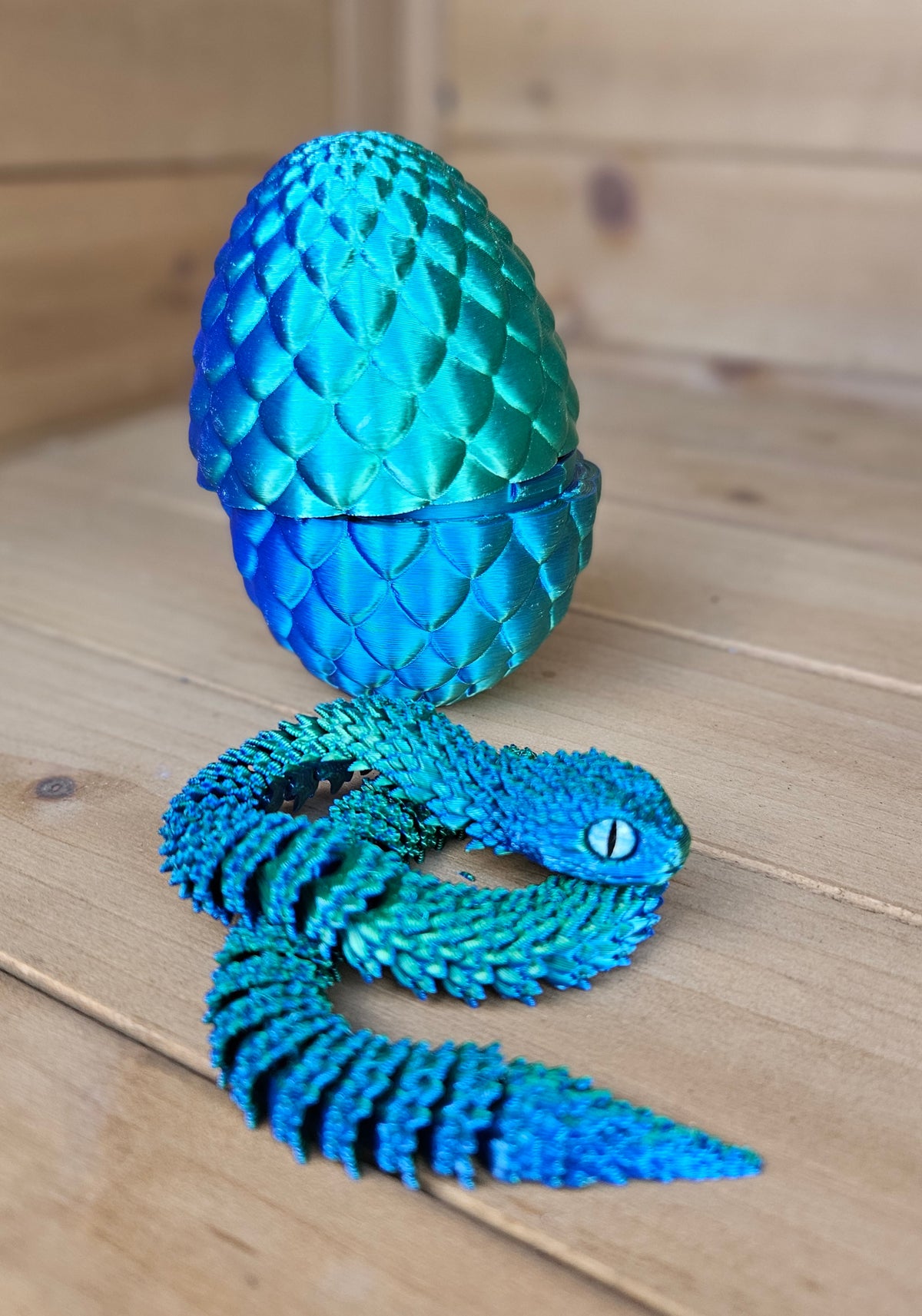 3D Snake & Egg Green/Blue