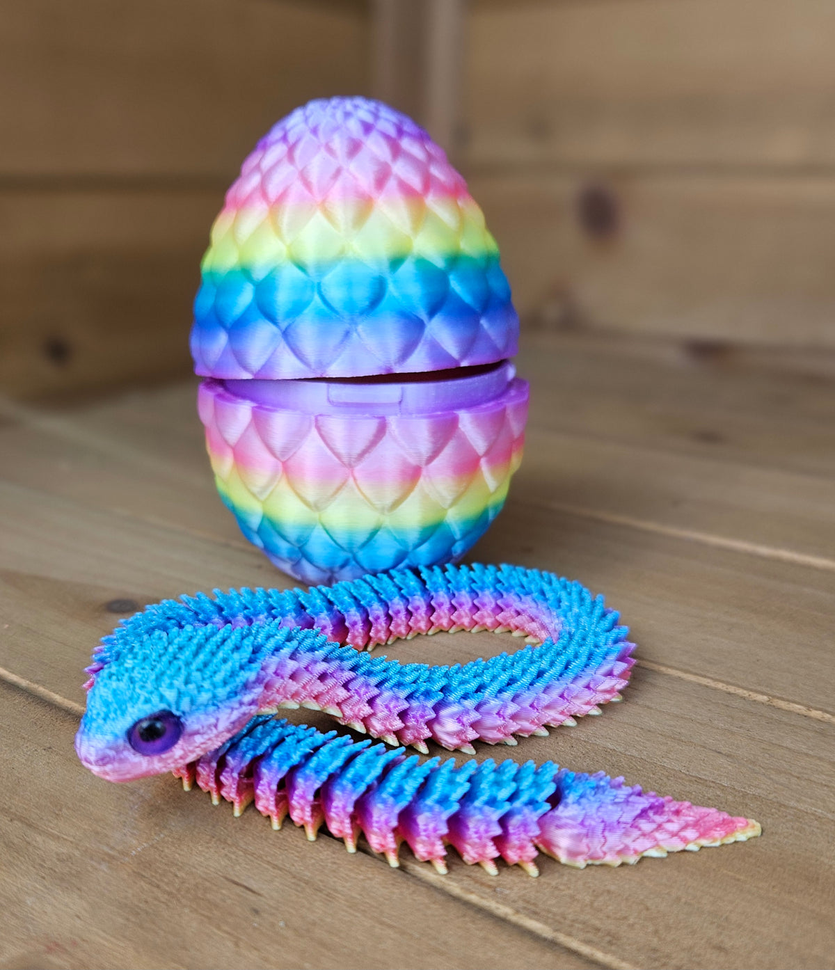 3D Snake & Egg Rainbow