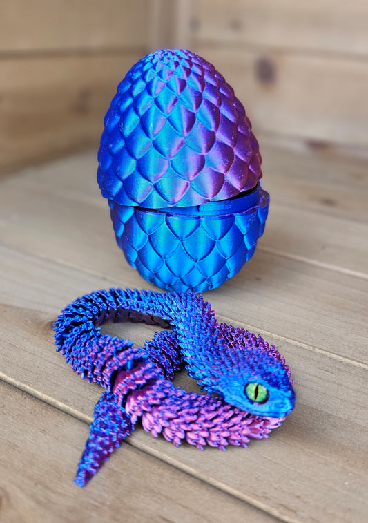 3D Snake & Egg Purple/Blue