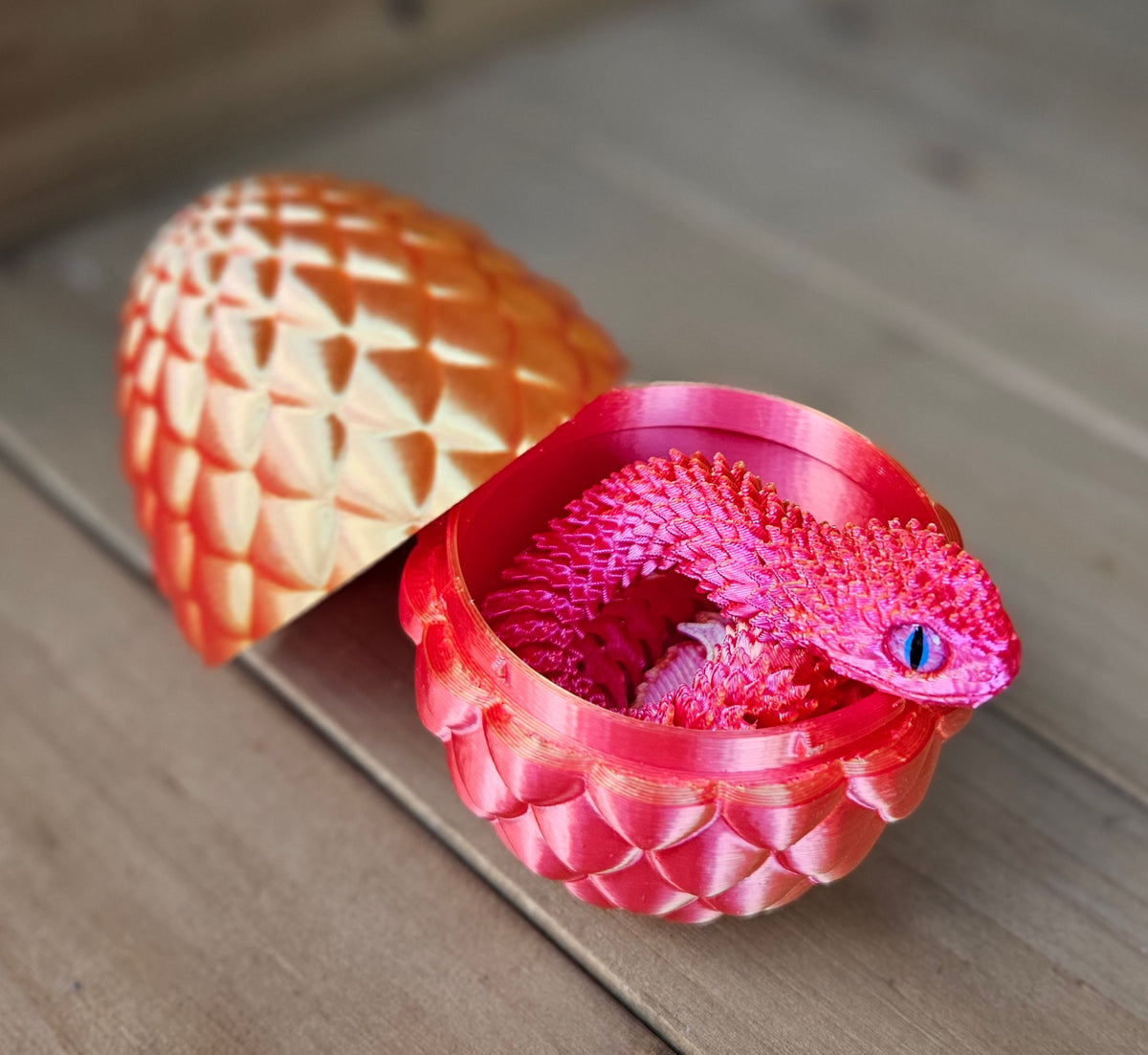 3D Snake & Egg Red/Orange